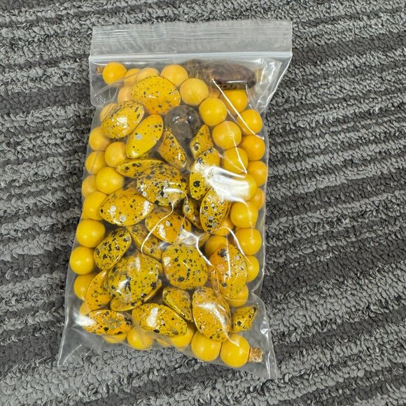 Yellow and Amber Mixed Bead Lot – Round, Speckled, and Cube Beads for Jewelry - Picture 2 of 6